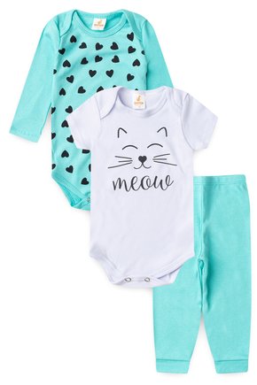 KIT BODY INFANTIL 3 PEÇAS SUEDINE CORACAO DAPEEN AZUL- DUDUGOS KIDS