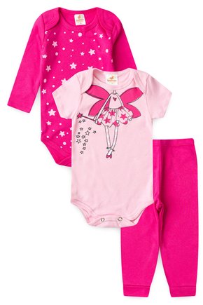 KIT BODY INFANTIL 3 PEÇAS SUEDINE FADA DAPEEN ROSA - DUDUGOS KIDS