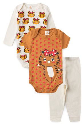 KIT BODY INFANTIL 3 PEÇAS SUEDINE GATA DAPEEN BRANCO - DUDUGOS KIDS