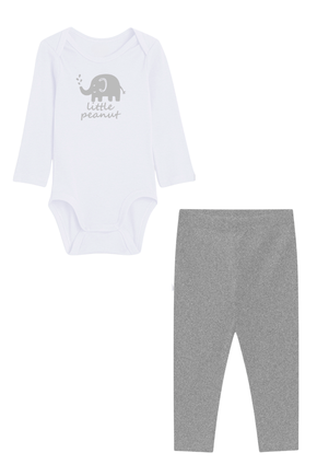 CONJUNTO BODY CALÇA LITLLE PEANUT BRANCO DUDUGOS KIDS
