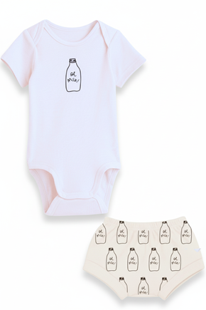 CONJUNTO BODY VERÃO OH MILK BRANCO DUDUGOS KIDS